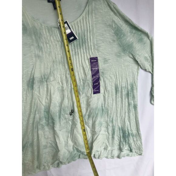 BANDOLINO Women's Light Harvest Blouse 2XL Faded Daniella Top Roll Tab Sleeve - Picture 6 of 8